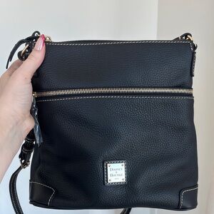 Dooney & Bourke Black Crossbody Bag with Gold Accents